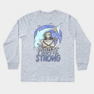 Pirate Strong Kids Long Sleeve T-Shirt